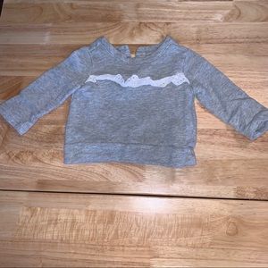 Baby Gap Grey Sweater with White Ruffle